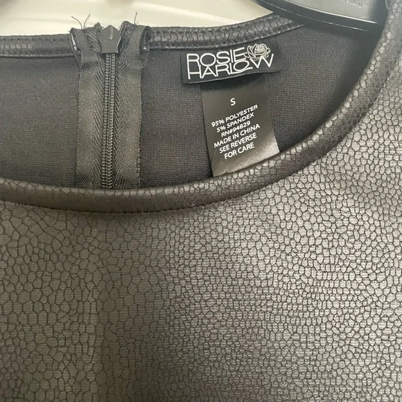 Macys Rosie Harlow brand faux leather dress - Picture 3 of 6